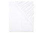 Drap housse blanc avec élastique.