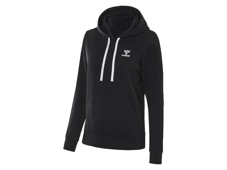 Un sweat à capuche Hummel noir avec des cordons blancs.