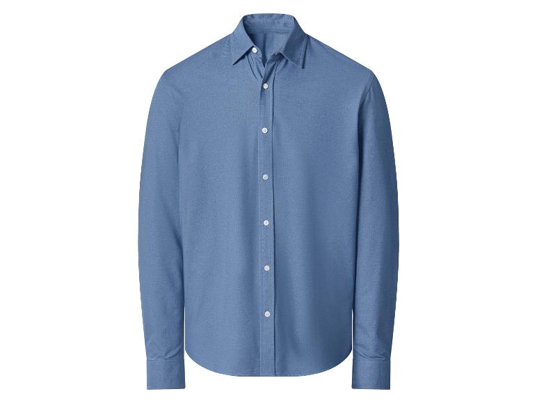 Chemise homme à manches longues de couleur bleue