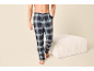 Pantalon de pyjama à carreaux pour homme, bleu et noir