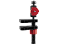 Pince noire et rouge avec vis et support pour appareil photo ou accessoires.