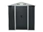 Abri de jardin métallique anthracite avec doubles portes et toit à pignon
