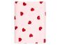 Couverture rose à motif de cœurs rouges