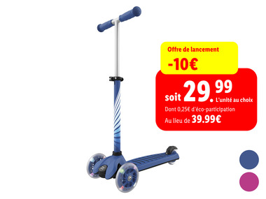 Playtive Trottinette avec roues LED colorées