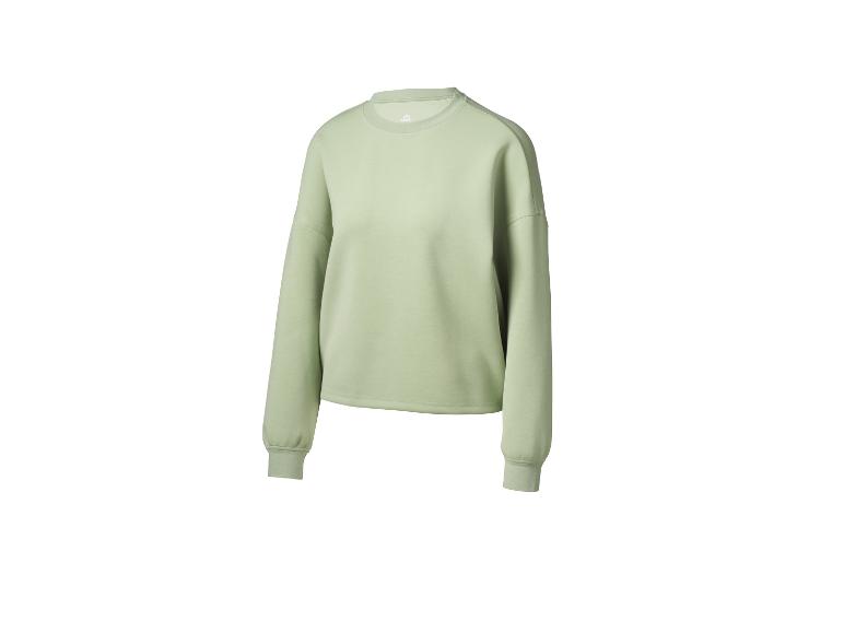 Sweat-shirt femme Crivit vert clair à manches longues.