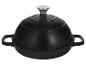 Wok en fonte noir avec couvercle