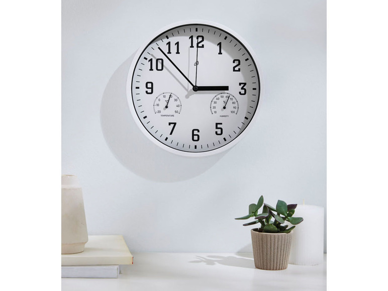 Aller en mode plein écran : AURIOL® Horloge murale avec thermomètre et hygromètre, Ø 25 cm - Image 4