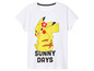 T-shirt blanc avec Pikachu et le texte 'Sunny Days'.
