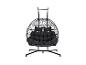 Fauteuil suspendu noir avec support et coussins moelleux