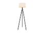 Lampe sur pied tripod, abat-jour beige clair.
