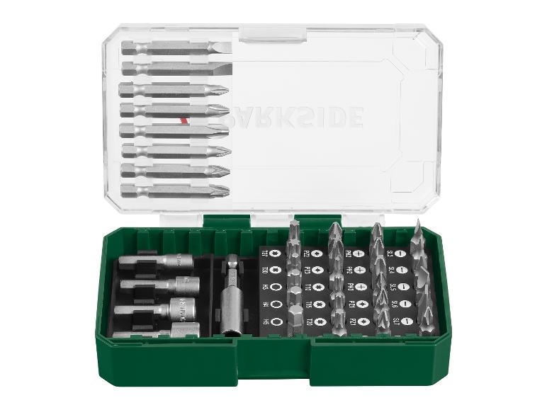 Un jeu d'embouts de tournevis, y compris Torx, Philips et des embouts plats.