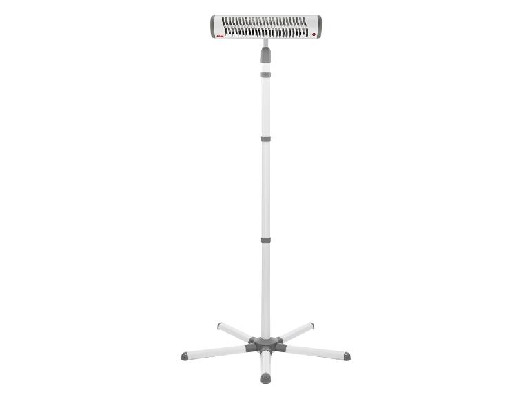 Radiateur infrarouge sur pied, blanc et gris