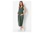 Robe portefeuille vert foncé pour femme enceinte.