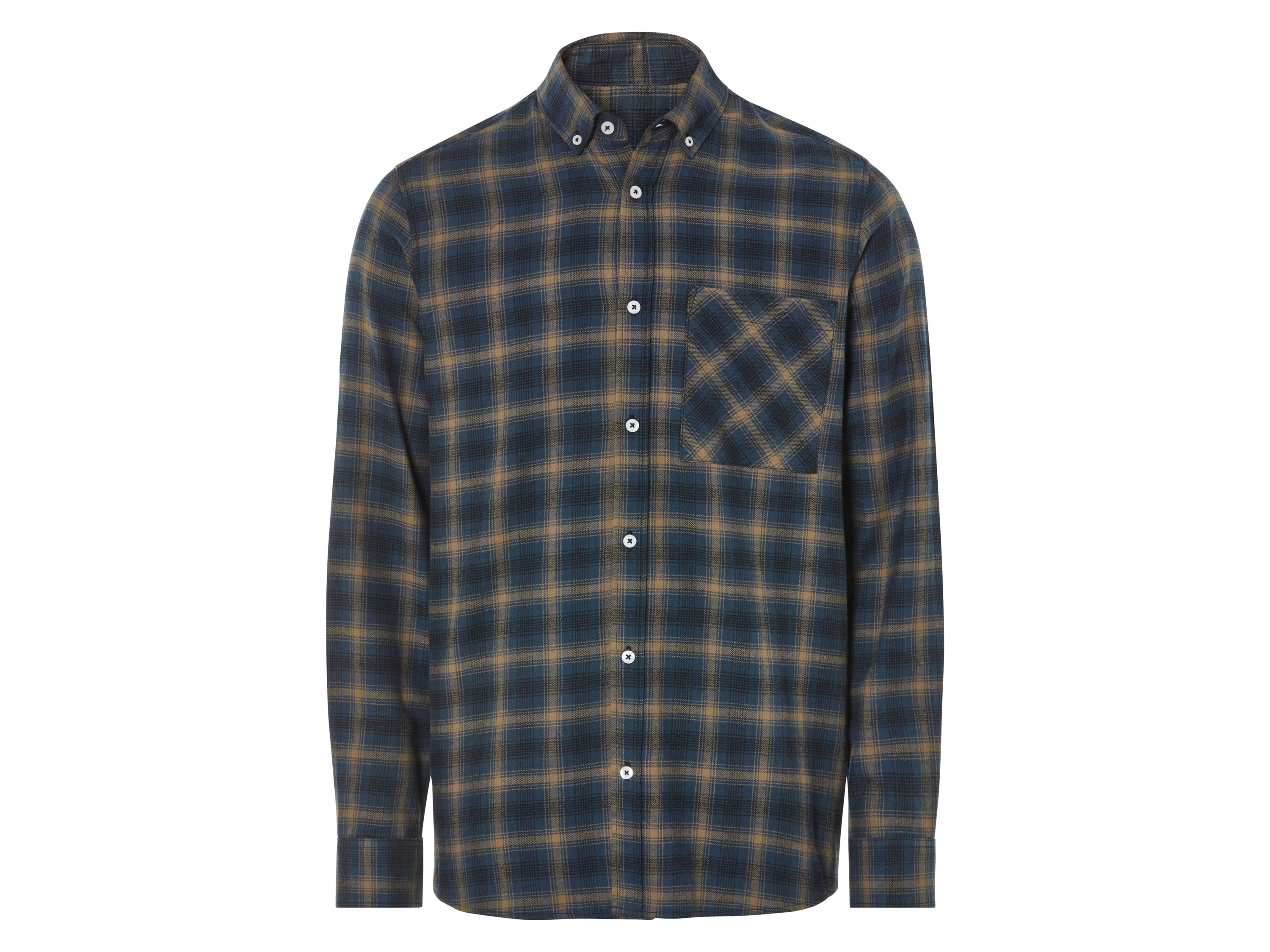 LIVERGY® Chemise en flanelle homme (M, bleu/brun)
