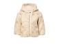 Veste d'enfant en polaire teddy crème avec capuche et motif