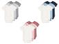 Bodys bébé : blanc, gris, bleu et rose.