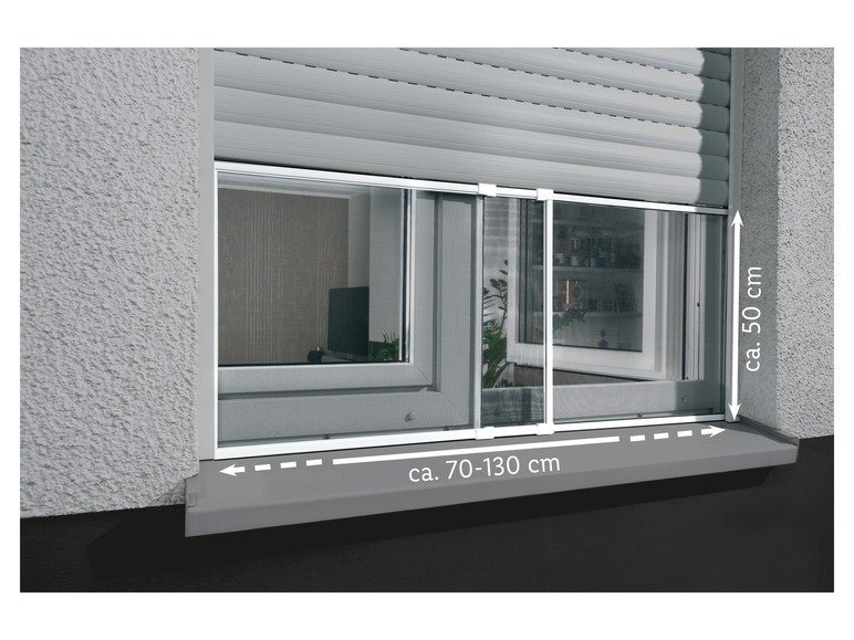 Aller en mode plein écran : LIVARNO home Moustiquaire coulissante en aluminium, 50 x 70-130 cm - Image 2
