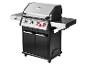 Barbecue gaz 4 brûleurs, acier inoxydable, design moderne.