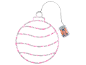 Décoration lumineuse rose en forme de boule de Noël avec boîtier à piles.