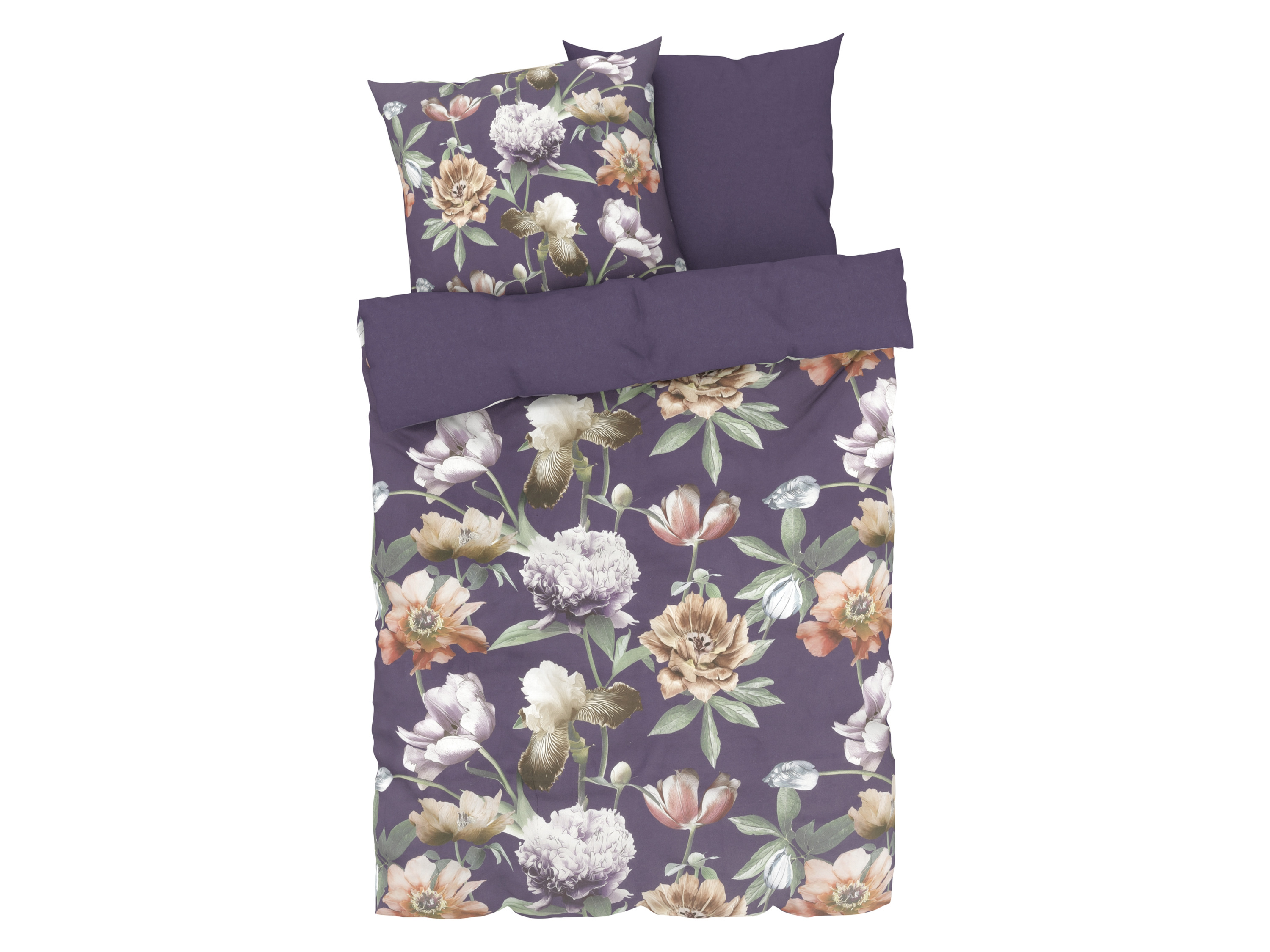 LIVARNO home Parure de lit en satin microfibre, 260 x 240 cm (mauve)