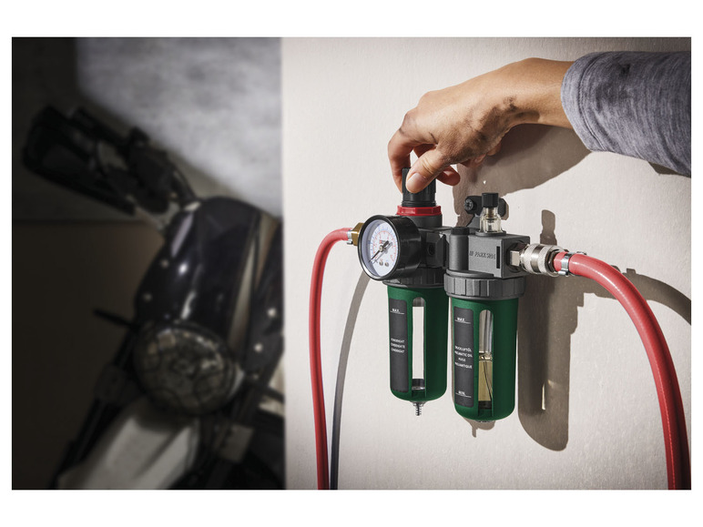 Aller en mode plein écran : PARKSIDE® Enrouleur de tuyau pneumatique PDST 10 B3 / Unité de maintenance pneumatique 3 en 1,  PDWE 8 B2  - Image 3