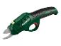 Sécateur de jardin sans fil vert Parkside avec poignée noire et gâchette rouge