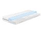 Matelas en mousse avec couche de latex et système de ventilation.