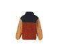 Sweat-shirt polaire homme à blocs de couleurs : bleu foncé, orange et beige