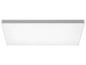 Un luminaire LED rectangulaire pour plafond avec un cadre en aluminium.