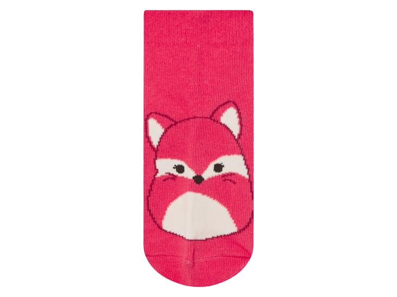 Chaussettes roses à motif renard pour enfant.