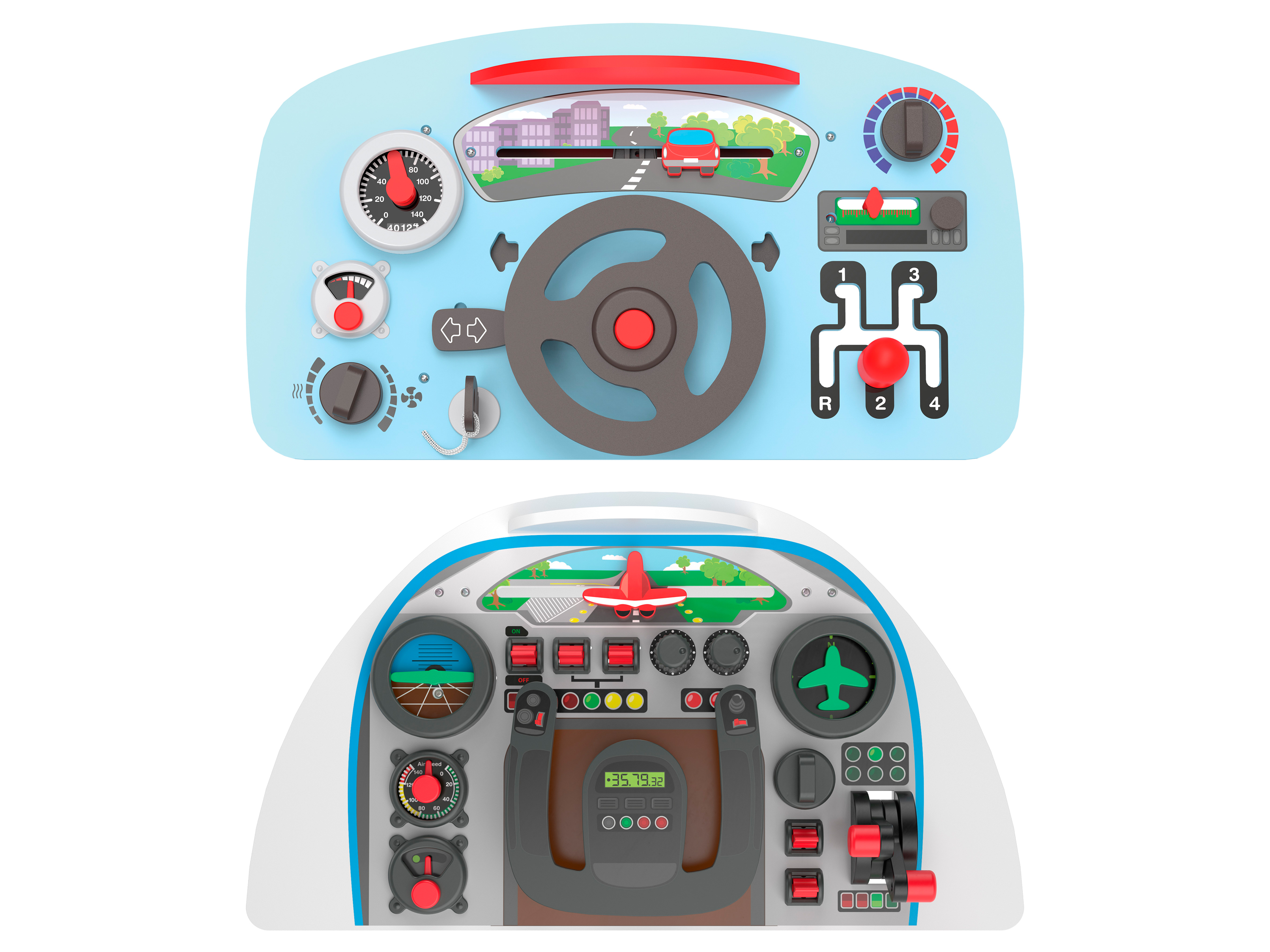 Playtive Cockpit de voiture ou d'avion en bois