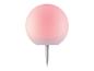 Lampe solaire sphérique rose pour jardin.