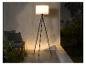 Lampe sur pied tripod moderne, éclairage extérieur.