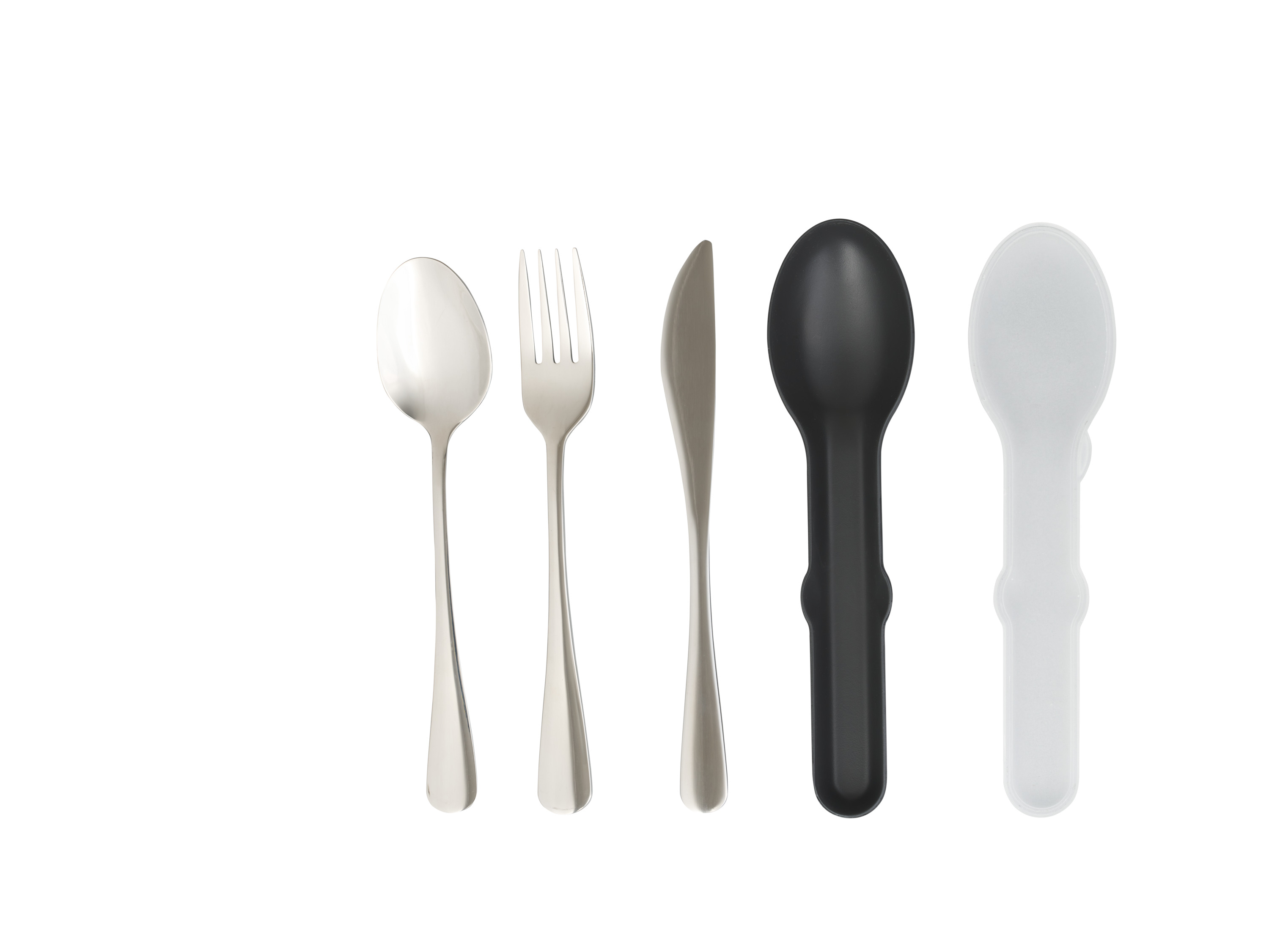CRIVIT Set de couverts de camping, 4 pièces (gris)