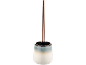 Brosse de toilette avec support en céramique et manche couleur cuivre