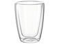 Un verre en verre à double paroi pour les boissons chaudes.