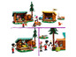 Ensemble Lego Friends avec deux cabanes, un feu de camp et des vélos