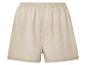 Shorts beige en tissu léger, style décontracté.