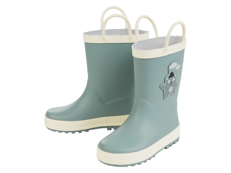 Bottes de pluie pour enfants avec un motif d'ours.