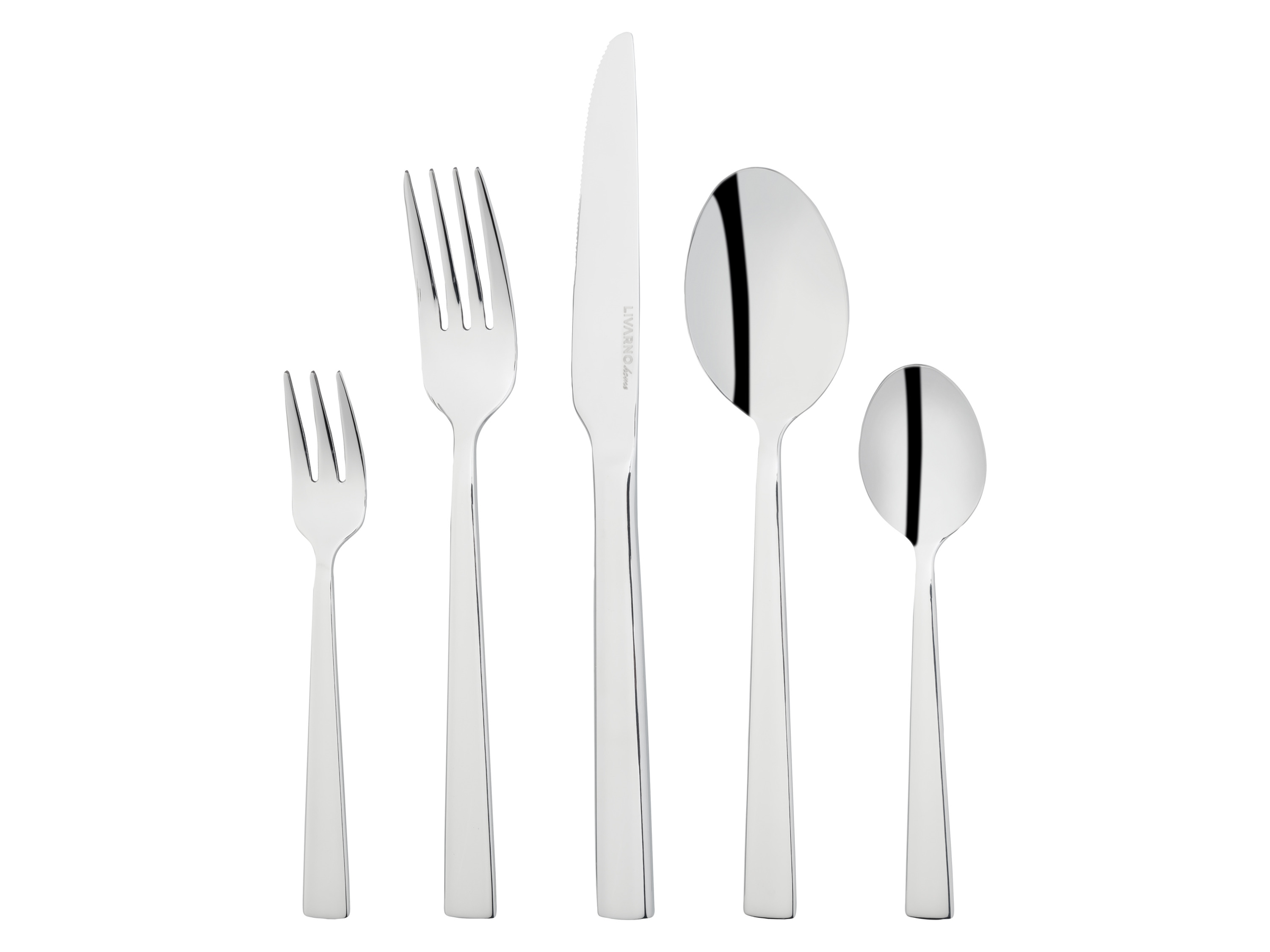 LIVARNO home Set de couverts en acier inoxydable, 60 pièces (poli)
