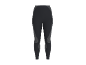 Legging de sport gris foncé avec motifs à rayures verticales sur les côtés et les cuisses.
