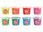 Six pots de pâte à modeler Play-Doh de différentes couleurs.