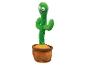 Un cactus en peluche vert dans un pot marron.