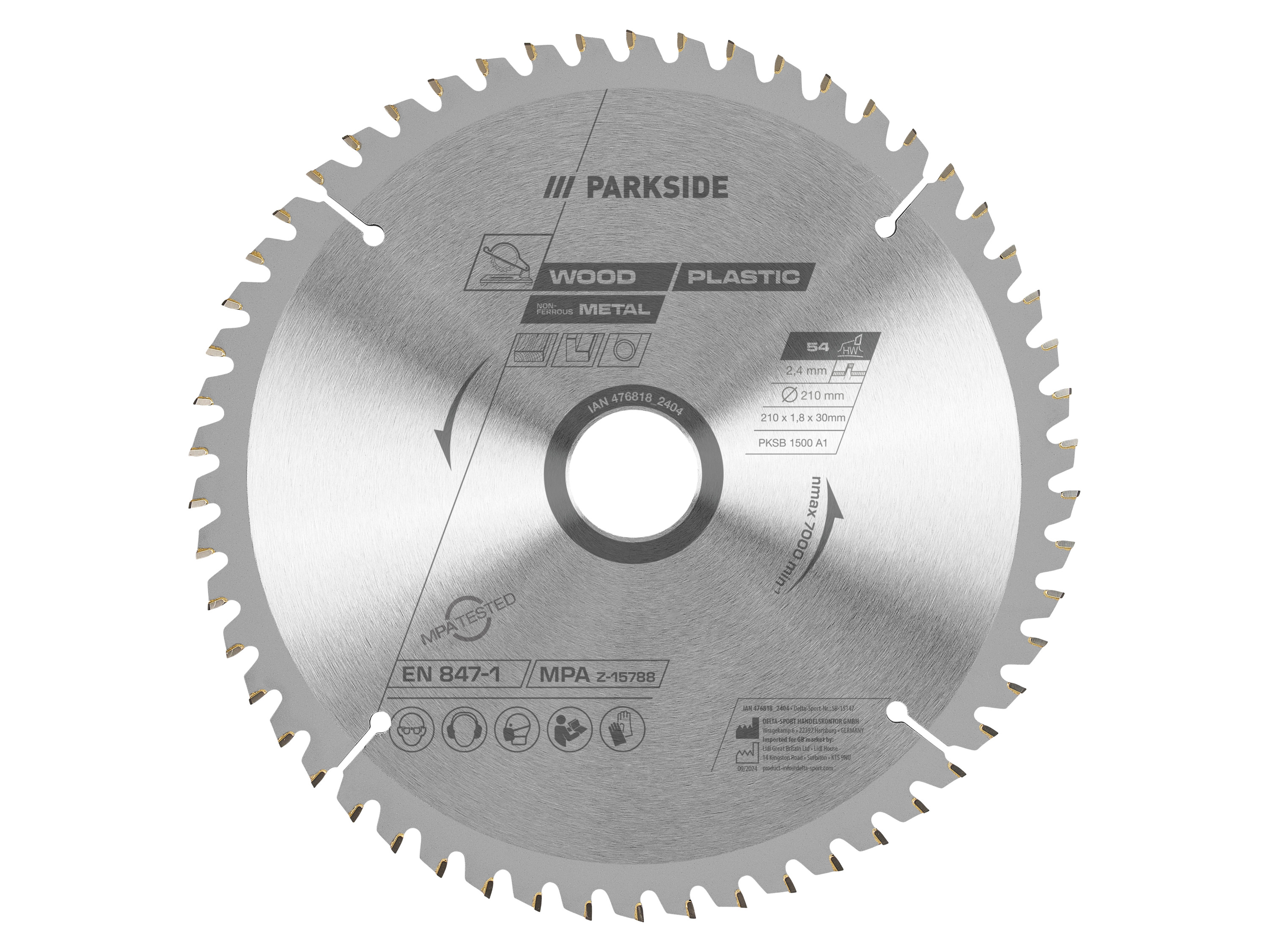 PARKSIDE® Lame de scie circulaire PKSB 1500 A1 (multi 54 dents)