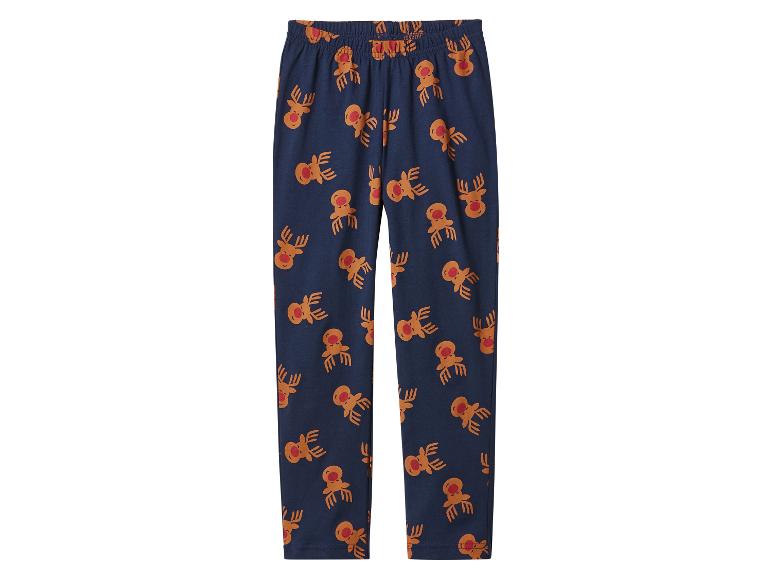 Pantalon de pyjama bleu marine avec imprimé rennes de Noël.