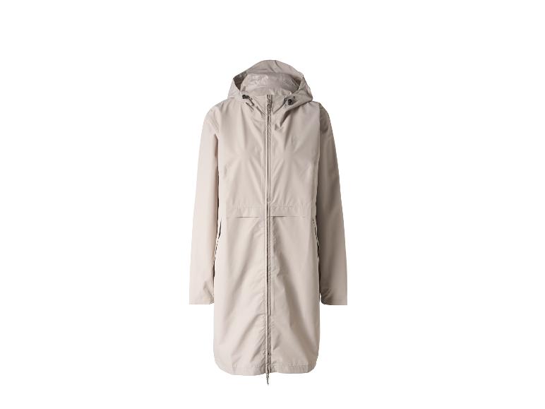 Imperméable beige à capuche pour femme