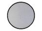 Plafonnier rond avec bordure noire.