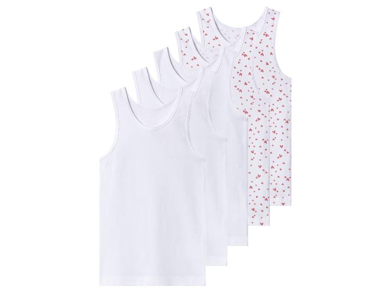 Lot de 6 débardeurs, 3 blancs et 3 à motifs cœurs