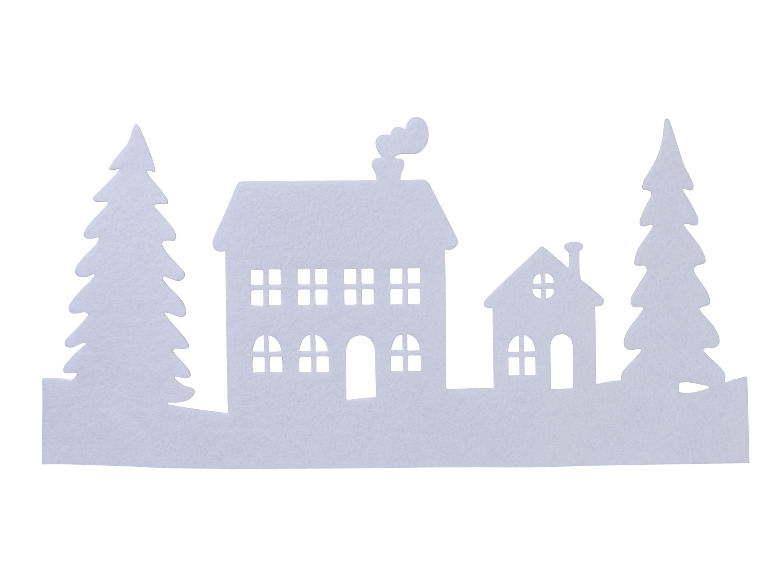 Découpage en papier blanc d'un village d'hiver avec des maisons et des sapins