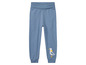 Pantalon de jogging bleu avec une mouette imprimée.